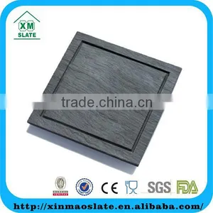 Grooved Slate Square Charger Plates thumbnail-1