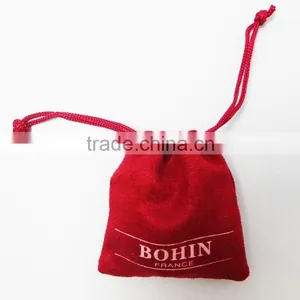 Feb. New Promotional Red Customized Suede Ring Pouch/bag With Logo Printed thumbnail-1