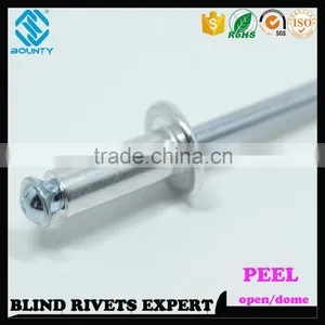 HIGH QUALITY OPEN END FACTORY RECESSED CROWN ALUMINUM PEEL RIVETS thumbnail-5