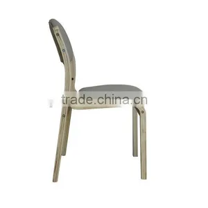Solid Beech Wood Chair With Fabric Material thumbnail-2