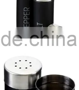 High Quality Black Stainless Steel Salt and Pepper Mill Set With Manual Button thumbnail-5