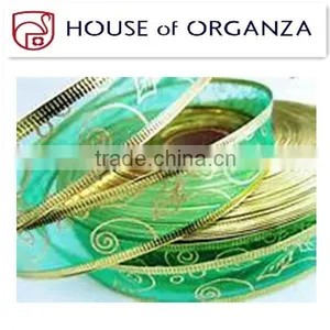 2014 New Design and Cheap Organza Chrismas Ribbon for Gift thumbnail-1