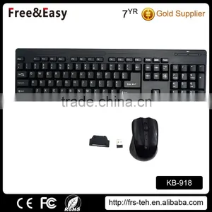 2016 Black Color Wireless Keyboard and Mouse Combo Factory Price thumbnail-1