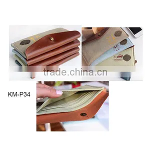 Yiwu Wholesale Long Quality Compartments Canvas Magic Wallet thumbnail-1