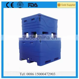 Roto-moulded Large Cooler for Fish Storage & Transportation, 1000L Big Insulated Fish Container thumbnail-1