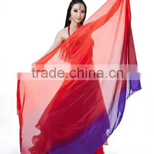 SWEGAL Newest Wholesale Belly Dance 100% Silk Fan Veils thumbnail-1