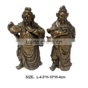 Fabulous Hong Tze Collection Feng Shui Standing Small Guan Gong Holding Guan Dao And Seal thumbnail-1