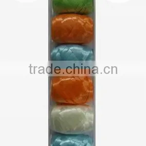 HOT SALE 6PK Solid Plain Poly Curly Ribbon Cops thumbnail-1