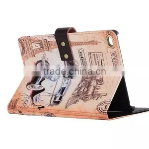 Retro Colorful Painting Flip Standing Pu Leather Case For IPad Pro With Sleeping Function thumbnail-2