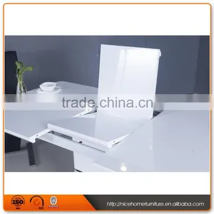 White High Gloss Wooden Dining Table Designs thumbnail-4