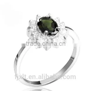 Online Wholesale Green Touramaline Ring in 925 Sterling Silver thumbnail-1