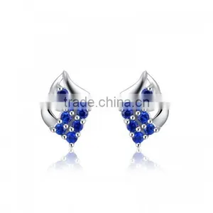 Silver Costume Jewelry Blue Zircon Pure 925 Sterling Silver thumbnail-3
