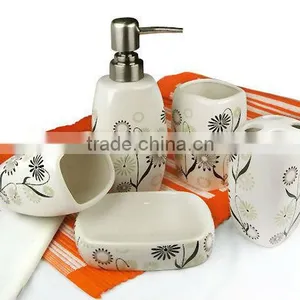5pcs Ceramic Bathroom Set With Decal thumbnail-1