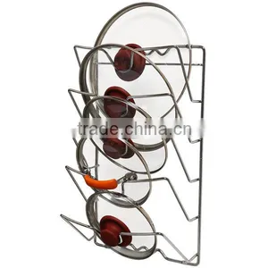 Chrome Kitchen Cabinet Wall Pot Lid Holder thumbnail-1