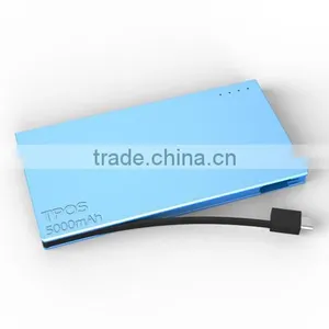 Family Use Ultra Slim Aluminum Case Charge Power Bank 5000mAh for Smartphones thumbnail-1