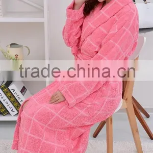 Whosale Bathrobe 100% Cotton Woven Rovig for Women thumbnail-2