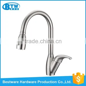 2016 Hot Sale Modern Kitchen Design Deck Mounted 304 Stainless Steel Pull Out China Kitchen Faucet thumbnail-2