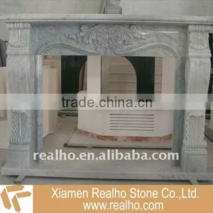 Guangxi White Marble Carving Fireplace thumbnail-1