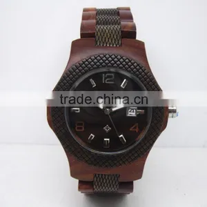 Natural Maple Wood and Red Rose Sandal Wood Watch For Man Wholesale Wood Watch Hand Craft Gifts thumbnail-5
