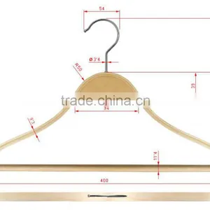 Wholesale Cheap Clothes Hanger , Natural Color Wooden Hanger Hot Sale Hanger thumbnail-1