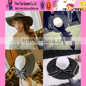 2016 Latest Design Summer Beach Paper Straw Hat Younger Girl Favourite Bowknot Ladies Cheap Straw Hat thumbnail-1