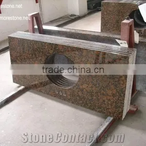 LOW PRICE!Wholesale Baltic Brown Bathroom Vanity Top With Single/Double Under Mount Sink In Stock thumbnail-3