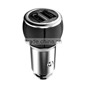 High Sales Colorful Safety 5V 2.4A Genuine Leather Car Charger thumbnail-2