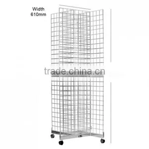 High Quality Chrome Four Way Gridwall Mesh Stand thumbnail-2