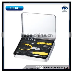 18PCS Mechanic Tool Set 1/4'' Dr.socket 4.5'' Long Nose Pliers Cutter Tin Box thumbnail-1