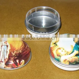 Christmas Round Tin Box, Lip Balm Tin Box thumbnail-1