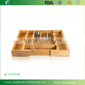100% Natural Bamboo Expandable Organizer Tray thumbnail-1