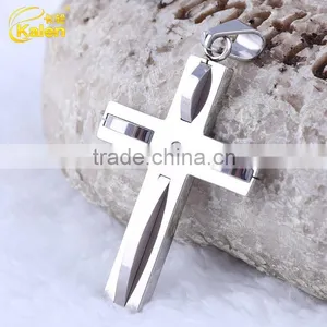 626 Silver Color 316 Stainless Steel Cross Pendant Jewelry thumbnail-2
