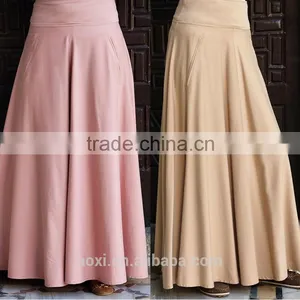 Oem Supplier Traditional Wear Wider Elastic Waist Swing Style Long Skirt for Muslim Women thumbnail-5