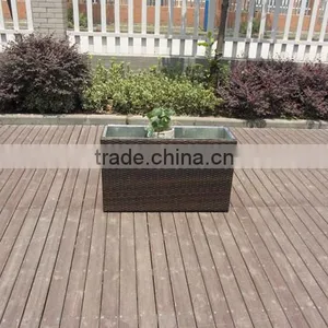 Chic Large Flower Pot Set Rattan Square Flower Vase For Sale thumbnail-6