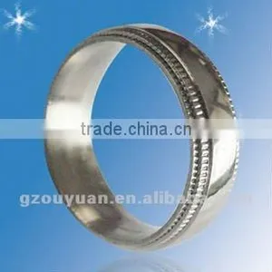 Titanium Ring With Ridged Edges thumbnail-1