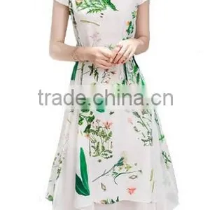 Womens Vintage Floral Printed Cap Sleeve Tea Dress With Belt thumbnail-2