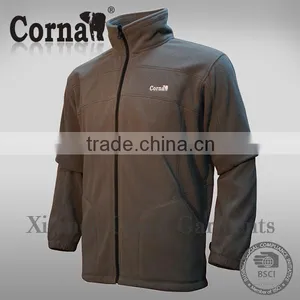 High Breathability Polar Fleece Jacket Hiking Men's Fleece Cardigan Hooded Jacket thumbnail-1
