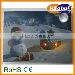 Snowman Light up Canvas Wall Light thumbnail-1