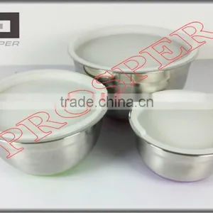 Popular Stainless Steel Mixing Salad Bowl With Silicone Botton thumbnail-2