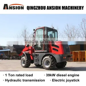 1 Ton Articulated Mini Loader for Sale With Hydraulic Transmission and Electric Joystick thumbnail-4