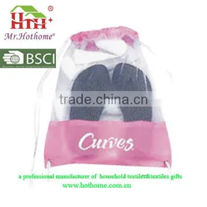 Green Mesh Backpack With Black Logo Printing thumbnail-4
