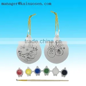 Unpainted Santa Claus and Snowman DIY Craft Ball Christmas Ornaments thumbnail-1