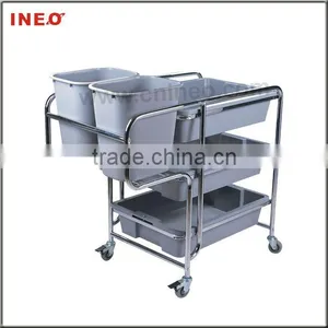 Dirty Collecting Stainless Steel Restaurant Service Kitchen Cart/Kitchen Trolley With Wheels/Hotel Cart thumbnail-1