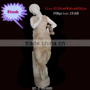 Marble Western Flower Lady Staute In Stock thumbnail-1