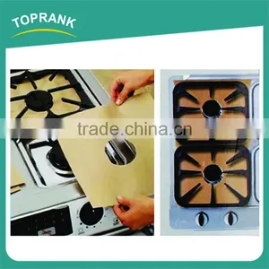 4pcs Pack Non-stick PTFE Coated Gas Stove Protector, High Temperature Resistance Glass Fiber Stove Top Protector thumbnail-1