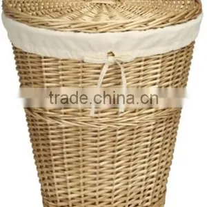 Willow Material Laundry Basket Cloth Used Laundry Cart thumbnail-1