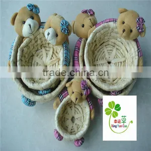 Corn Husk Basket Toy Basket thumbnail-1