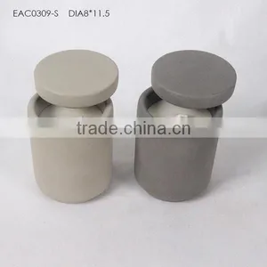 Cheap Tea Light Concrete Candle Jar With Lid for Whole Sale thumbnail-2