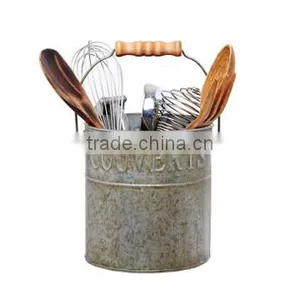 Galvanized Kitchen Utensil Holder thumbnail-4