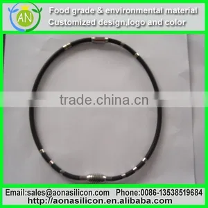Factory Cheap Price Selling Fashion Stainless Steel Silicone Necklace thumbnail-1